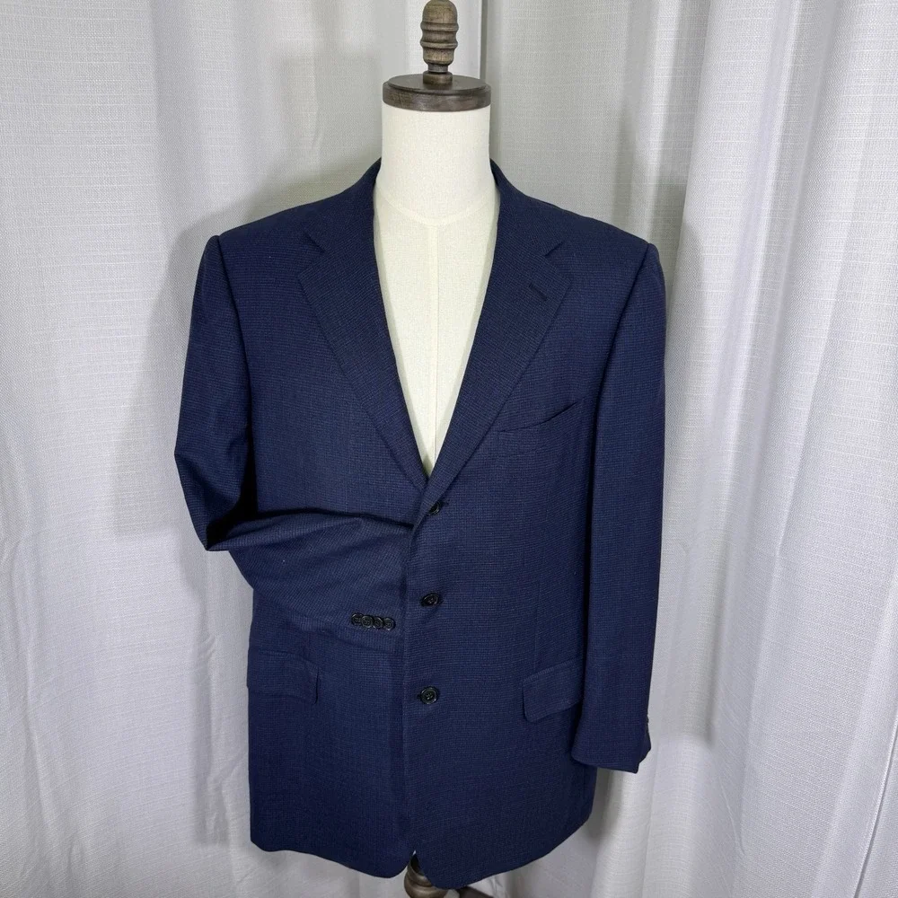 Ermenegildo Zegna Matt Hunter 44R (EU 54R) Wool Blazer‎ Suit Jacket Navy *READ*